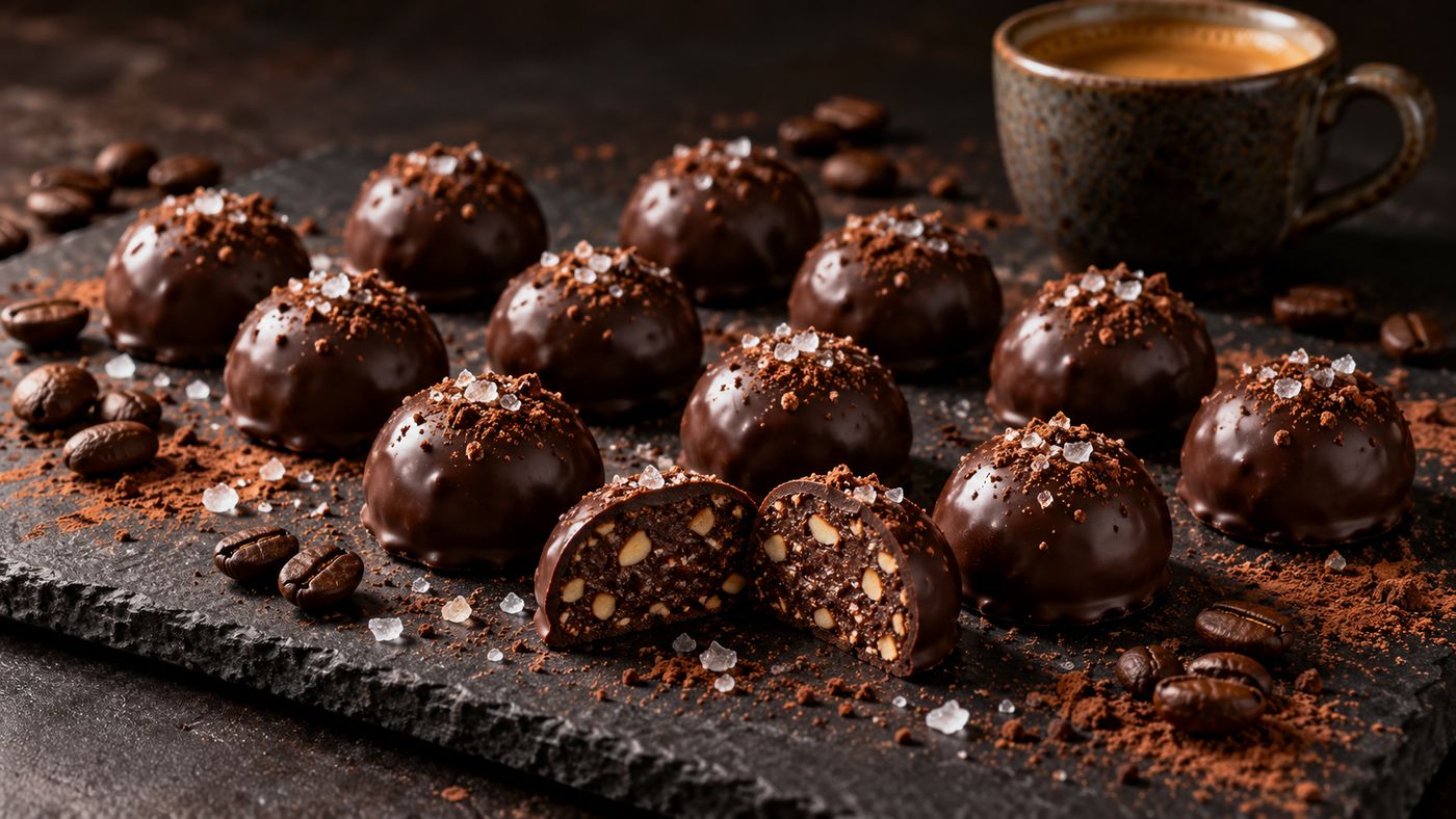 Dark Chocolate Espresso Almond Bites
