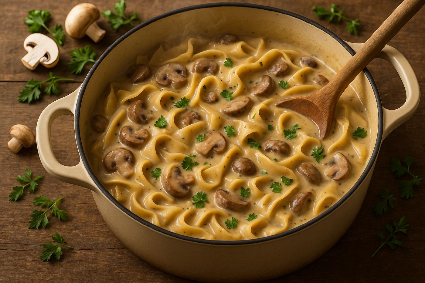 One Pot Vegan Mushroom Stroganoff