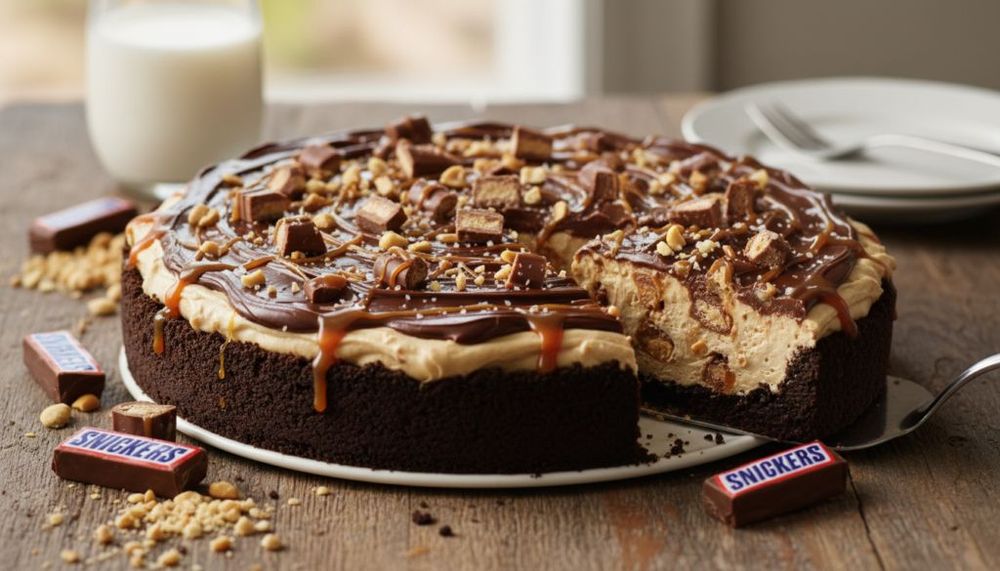 No-Bake Peanut Butter Snickers Pie