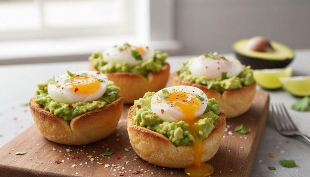 Smashed Avocado Egg Toast Cups