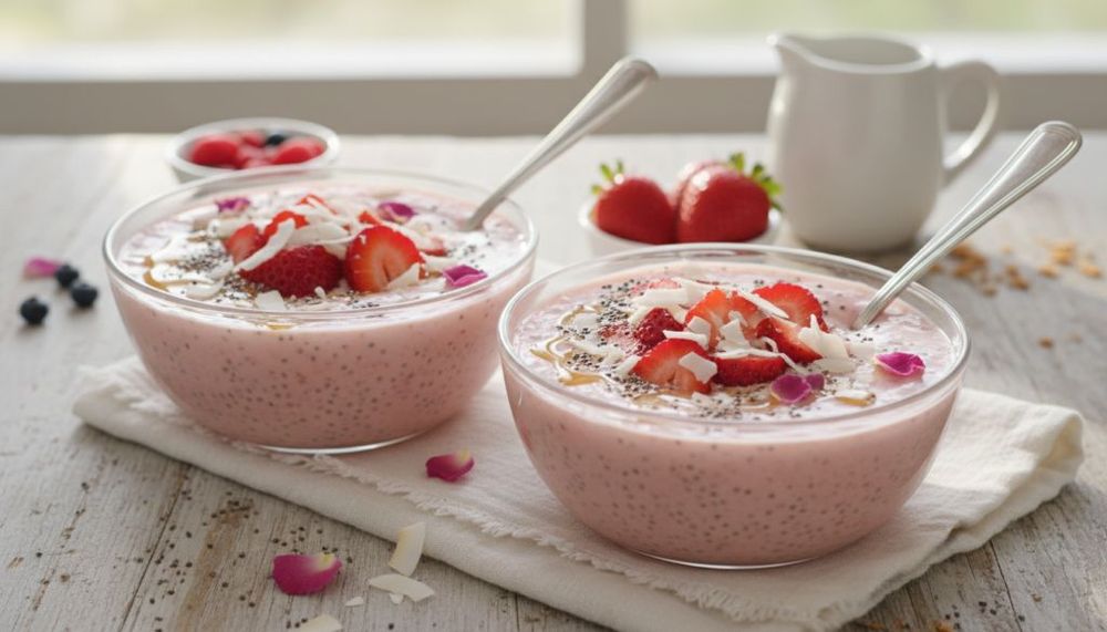 Strawberry Coconut Chia Smoothie Bowls