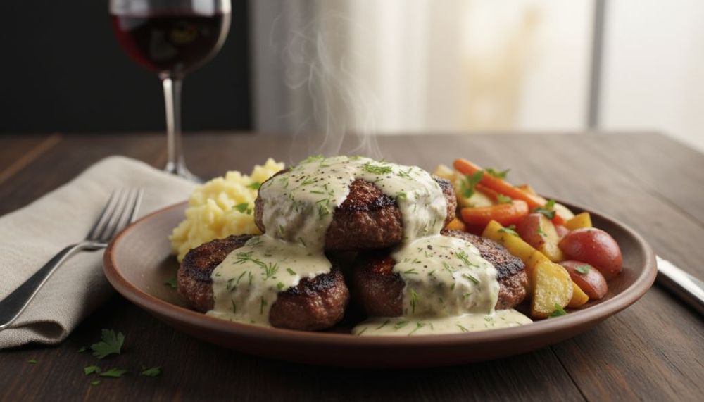 Salisbury Steaks in Horseradish Sauce