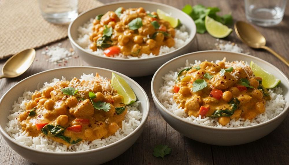 Coconut Curry Chickpea & Basmati Rice Bowls