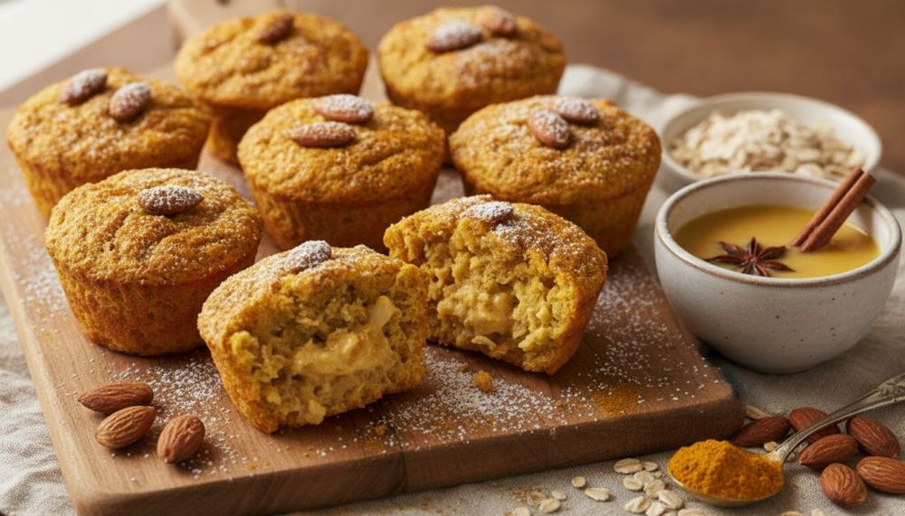 Golden Milk Baked Oat & Almond Cups