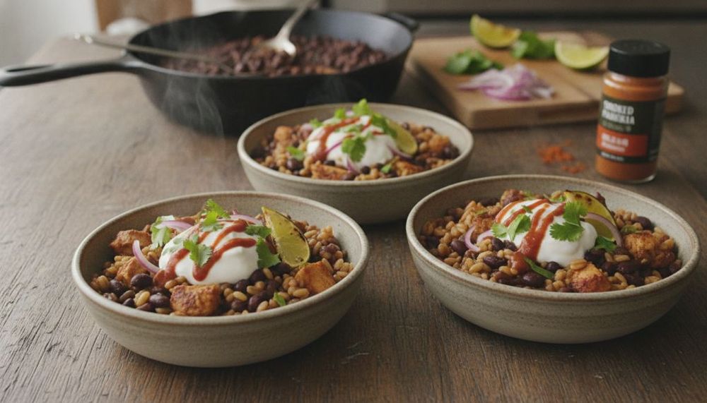 Smoky Chipotle Black Bean & Farro Bowls