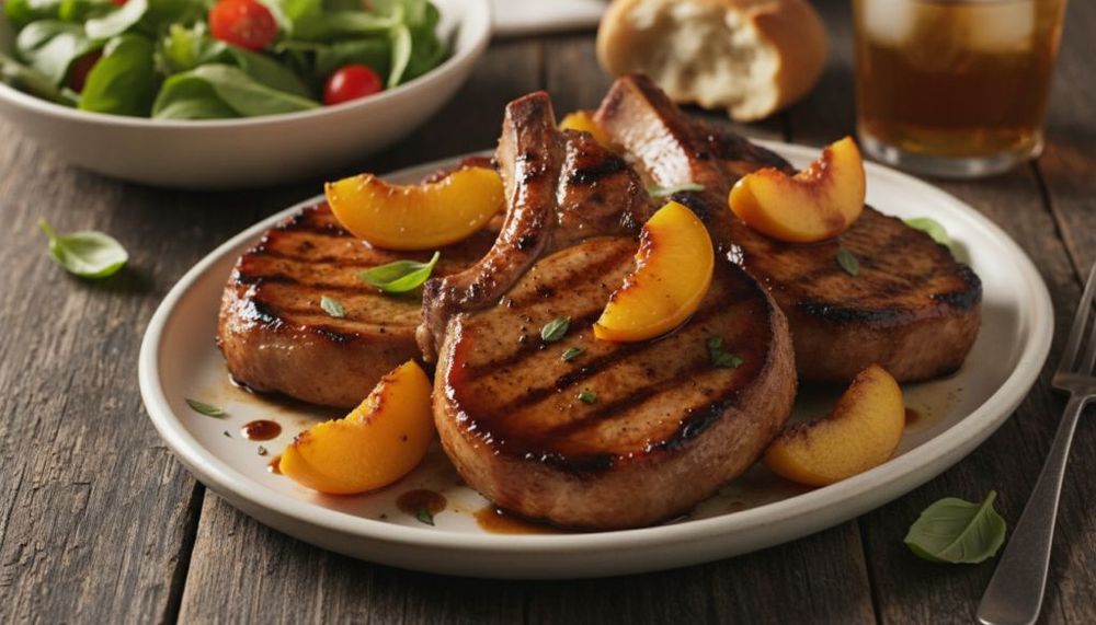Balsamic Peach Pork Chops
