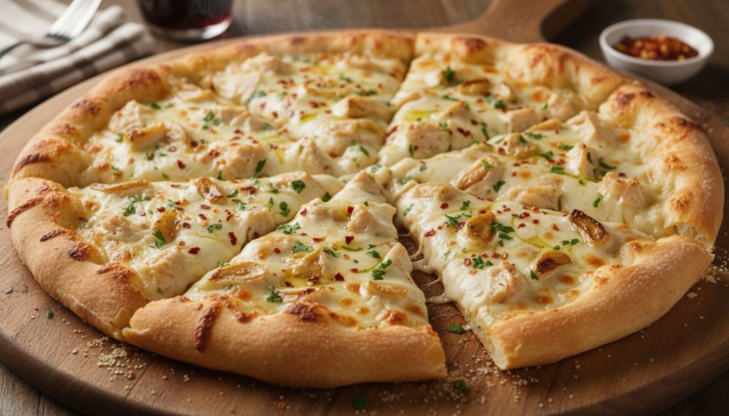 Roasted Garlic White Chicken Pizza