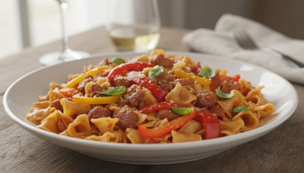 Sweet Pepper & Sausage Pasta