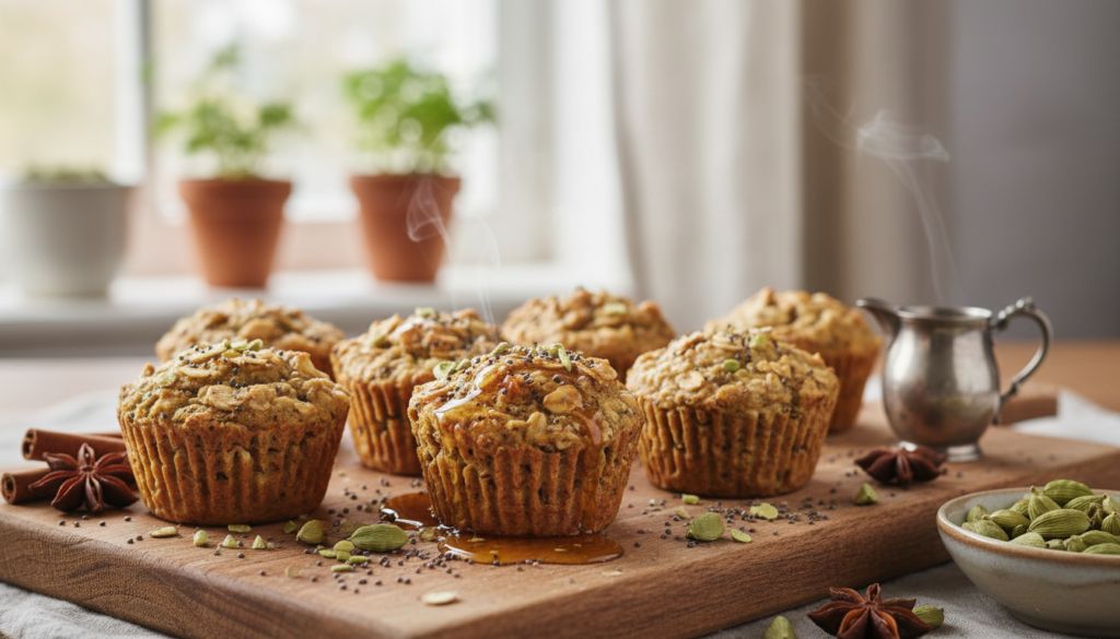 Maple Cardamom Baked Protein Oat Cups
