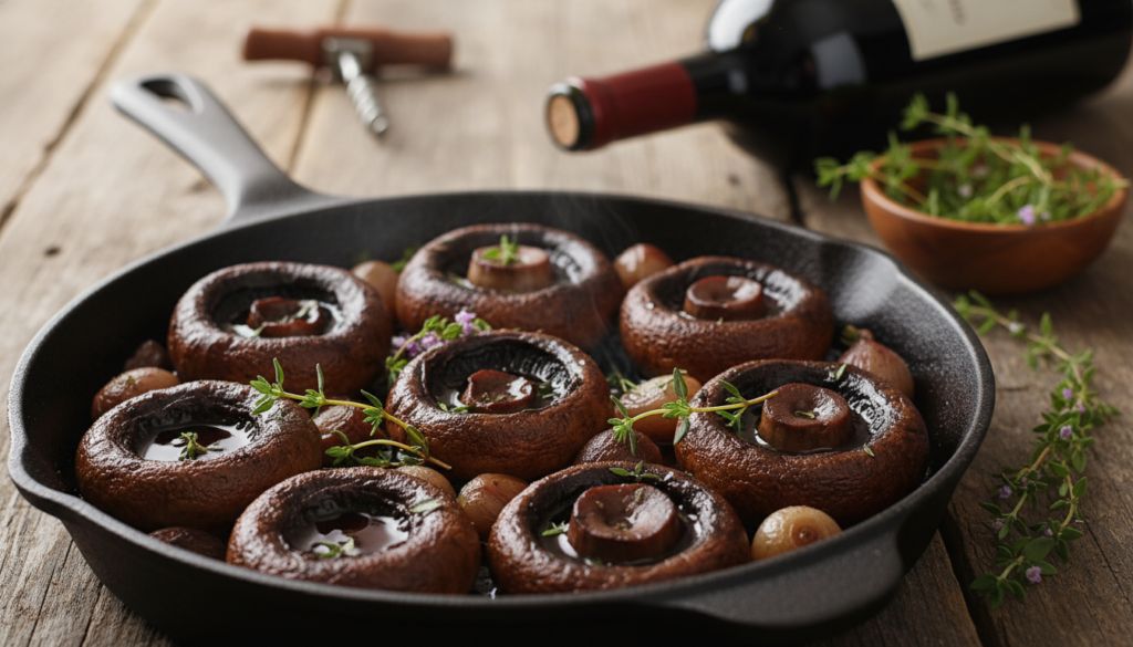 Portobello Mushrooms with Wine and Thyme