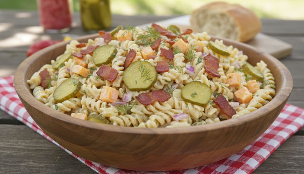 Dill Pickle Bacon Pasta Salad