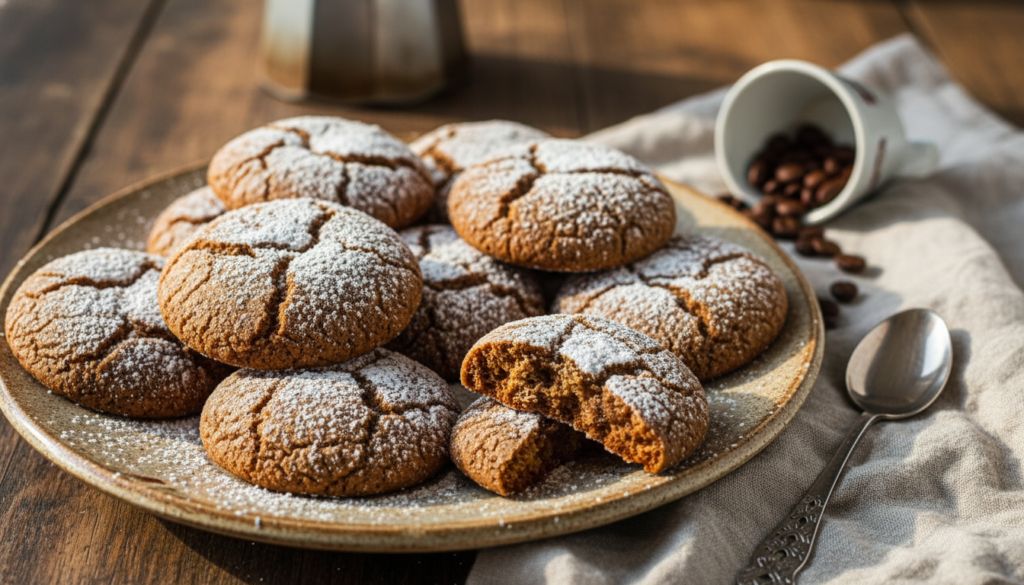 Tiramisu Crinkle Cookies
