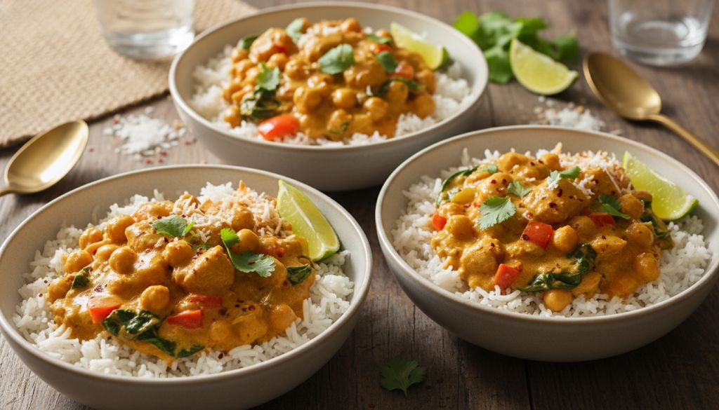 Coconut Curry Chickpea & Basmati Rice Bowls