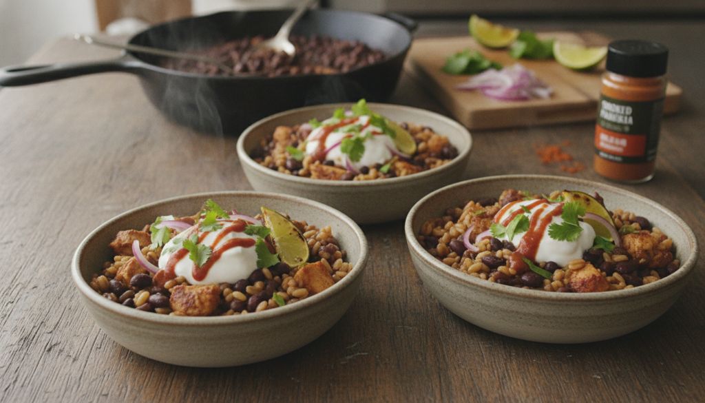 Smoky Chipotle Black Bean & Farro Bowls