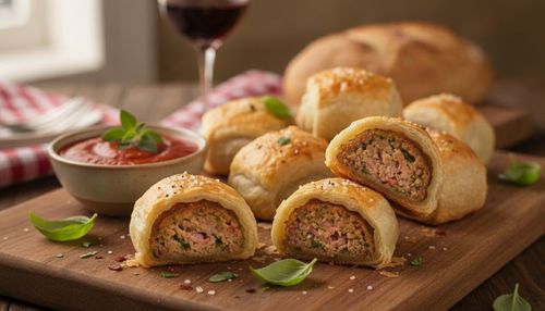 Mini Italian Sausage Rolls with Puff Pastry