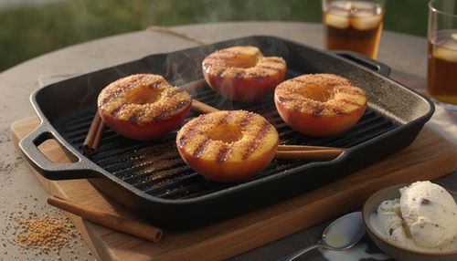 Grilled Peaches with Cinnamon and Brown Sugar
