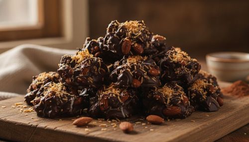 Toasted Coconut Dark Chocolate Almond Clusters