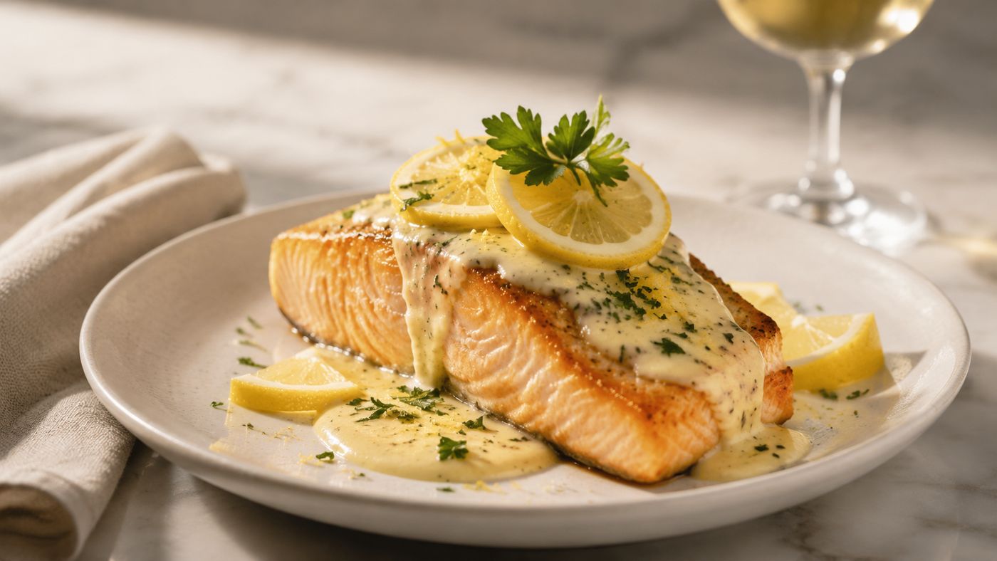 Salmon with Lemon Cream Sauce