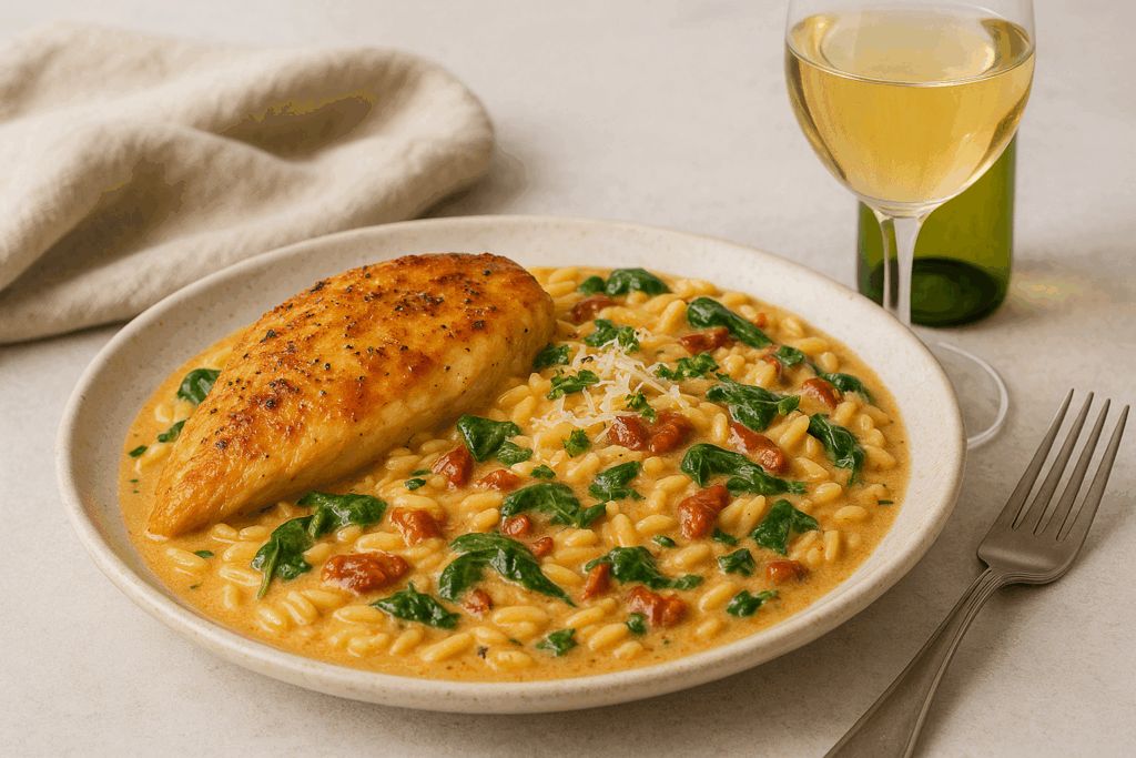 Creamy Tuscan Chicken Orzo