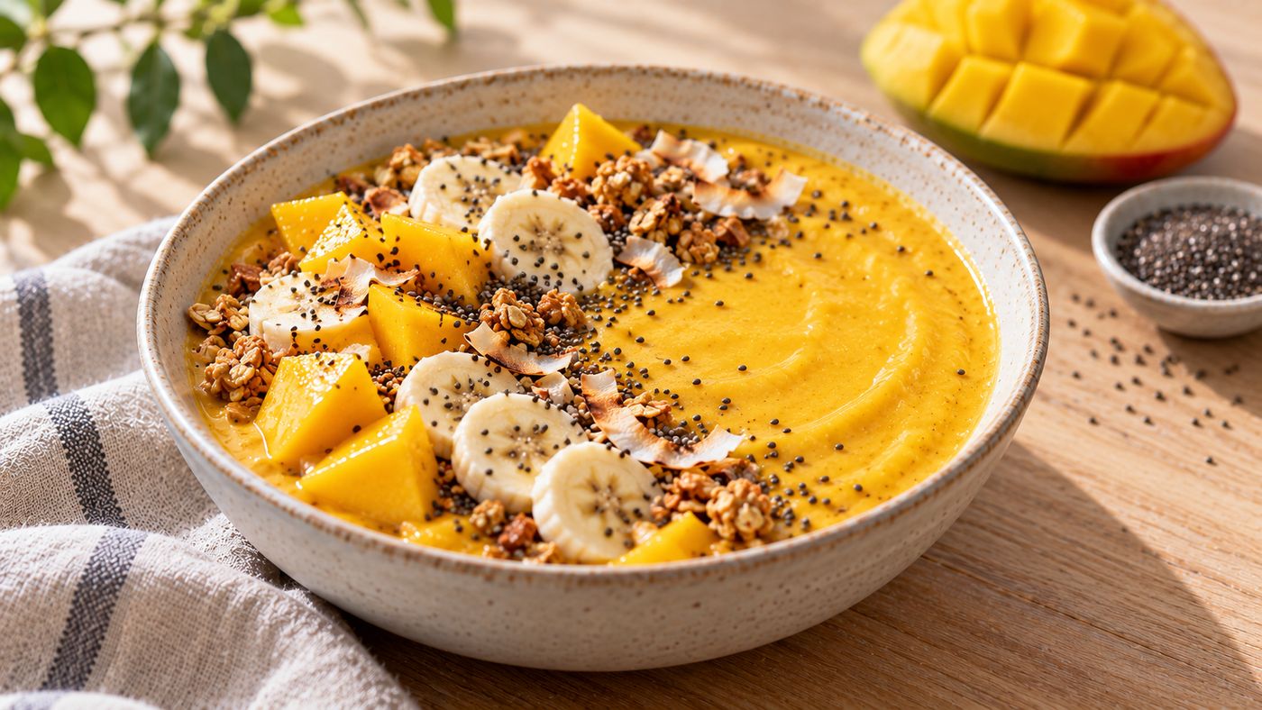 Mango Turmeric Chia Smoothie Bowls