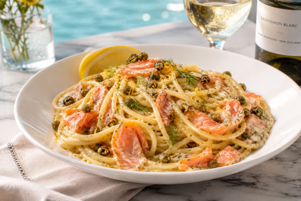 Smoked Salmon Pasta with Crispy Capers