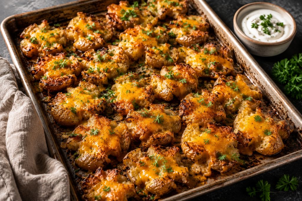 Cheesy Smashed Potatoes