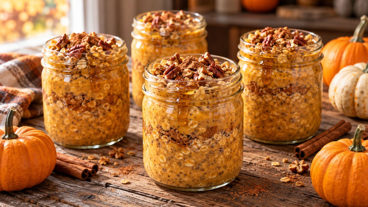 Pumpkin Spice Overnight Oat Jars