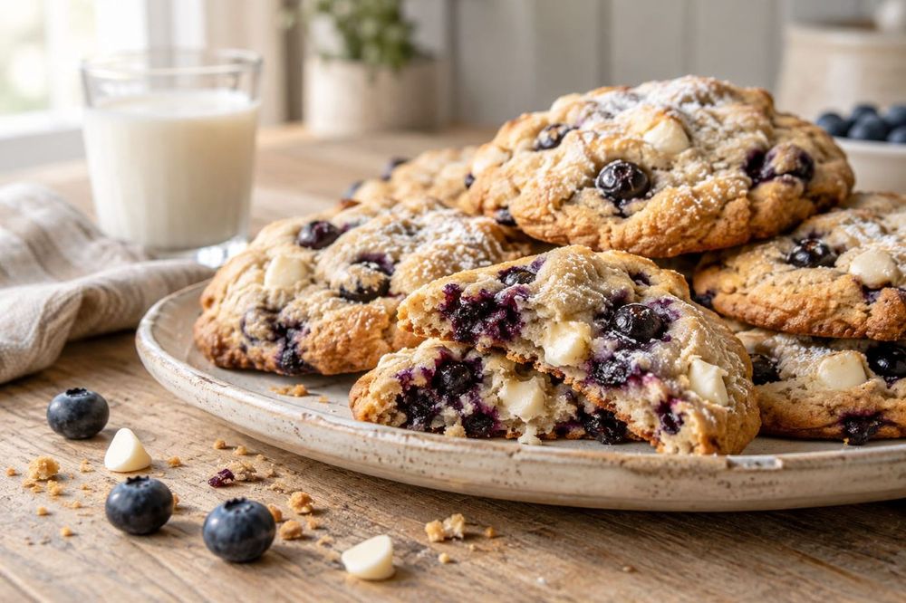 Blueberry White Chocolate Chip Cookies