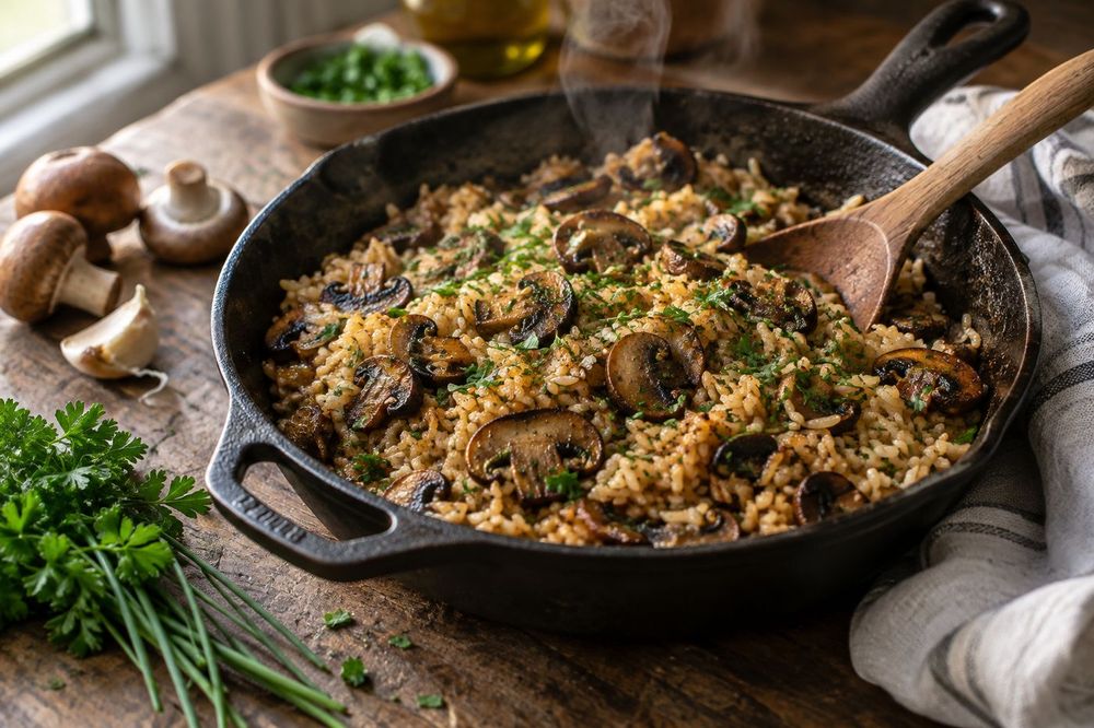 Savory Mushroom Rice Skillet