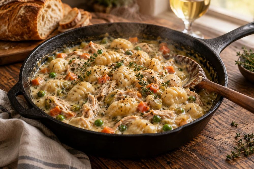 One Pot Gnocchi Chicken Pot Pie