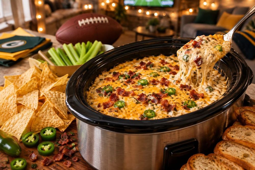 Crockpot Jalapeño Popper Dip with Bacon