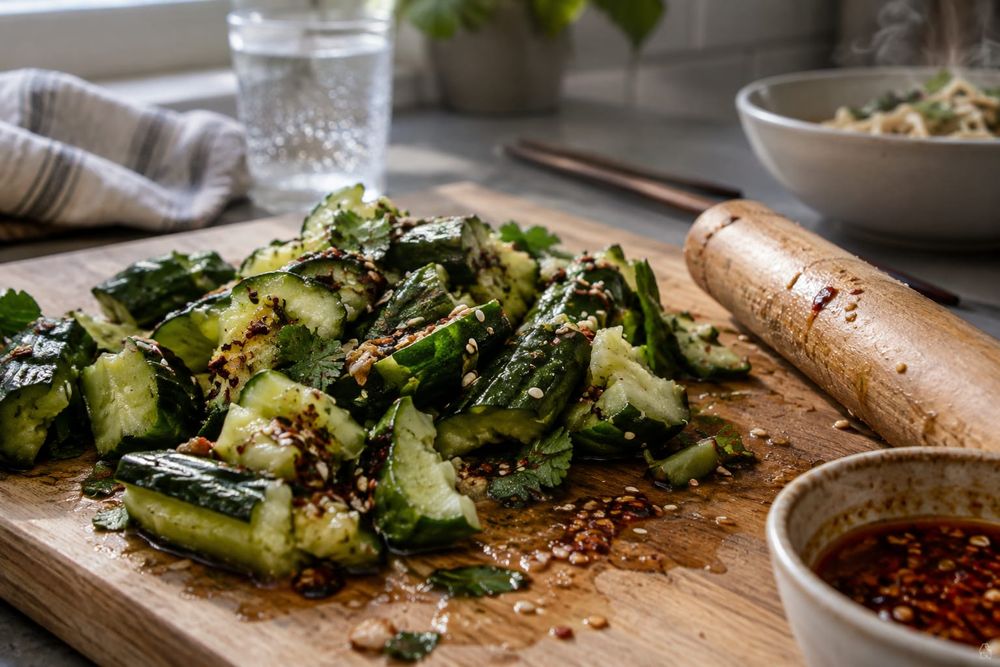 TikTok's Smashed Cucumber Salad Is Dinner's MVP