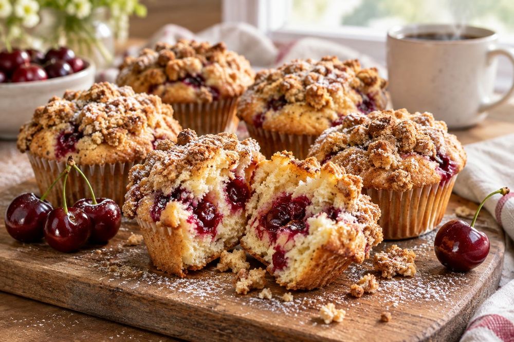 Cherry Cobbler Muffins