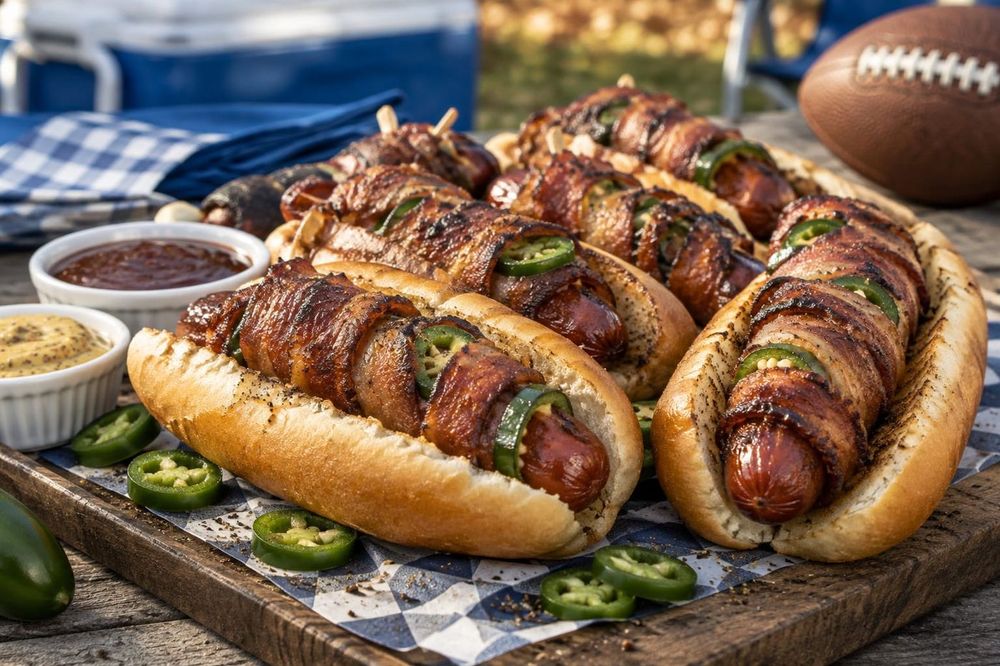 Bacon Jalapeño Wrapped Hot Dogs