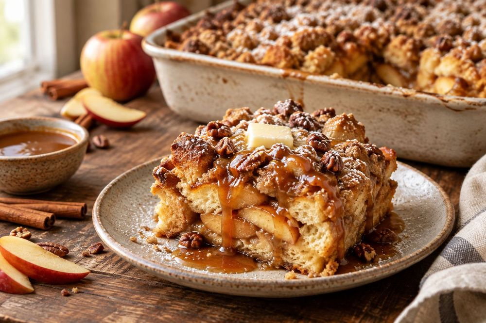 Caramel Apple Streusel French Toast Bake