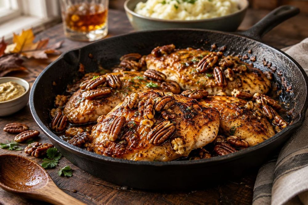 Easy Bourbon Pecan Chicken