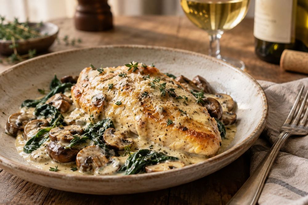 Smothered Asiago Chicken & Wine Pairing