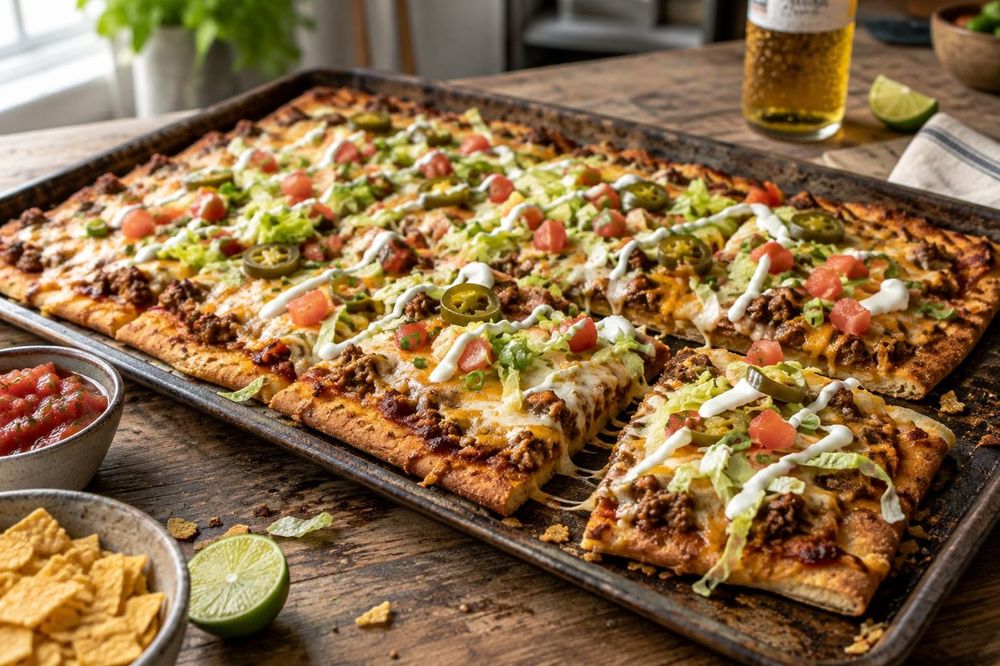 Easy Sheet Pan Taco Pizza