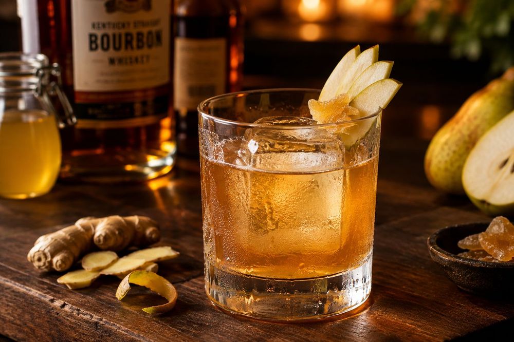 Ginger Pear Bourbon Cocktail Recipe