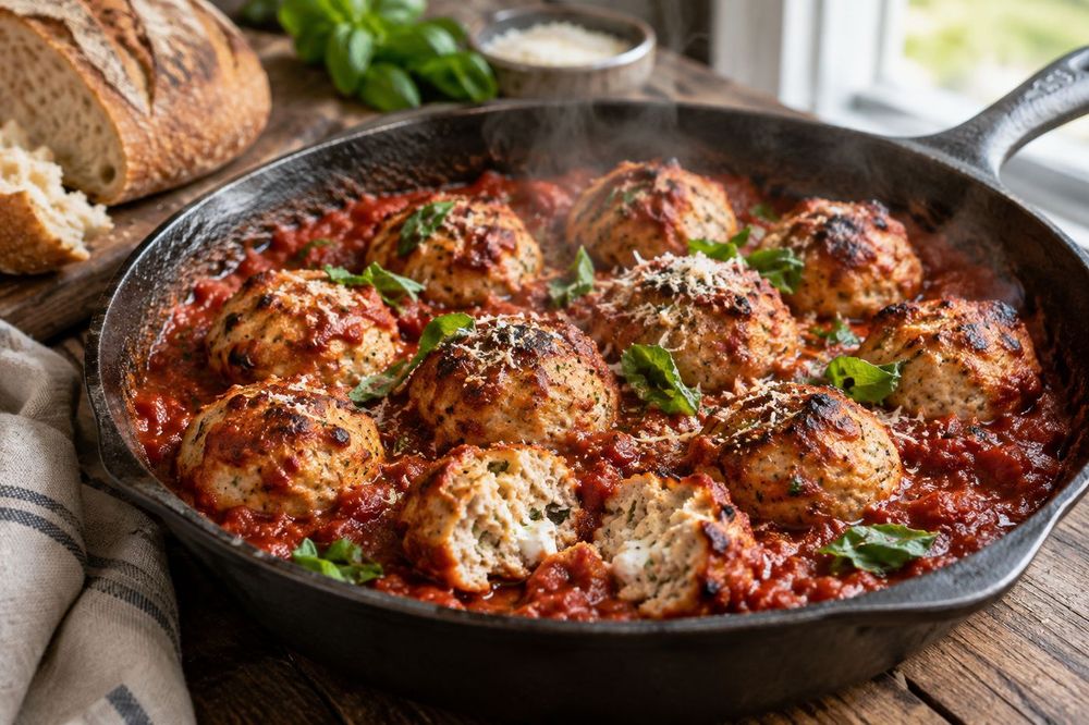 Baked Chicken Ricotta Meatballs