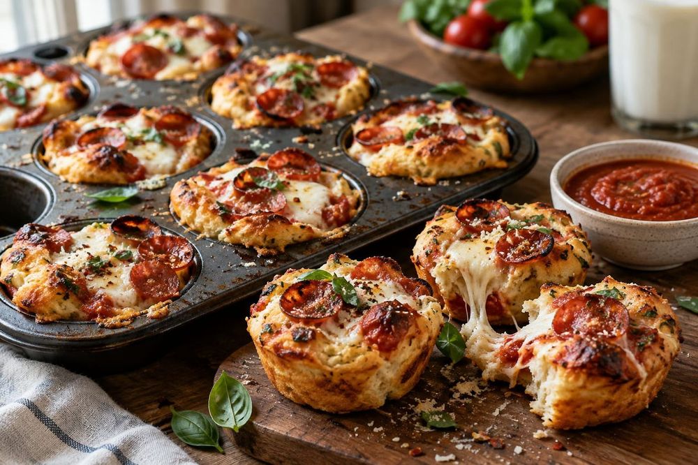 Easy Pizza Cupcakes in a Muffin Tin