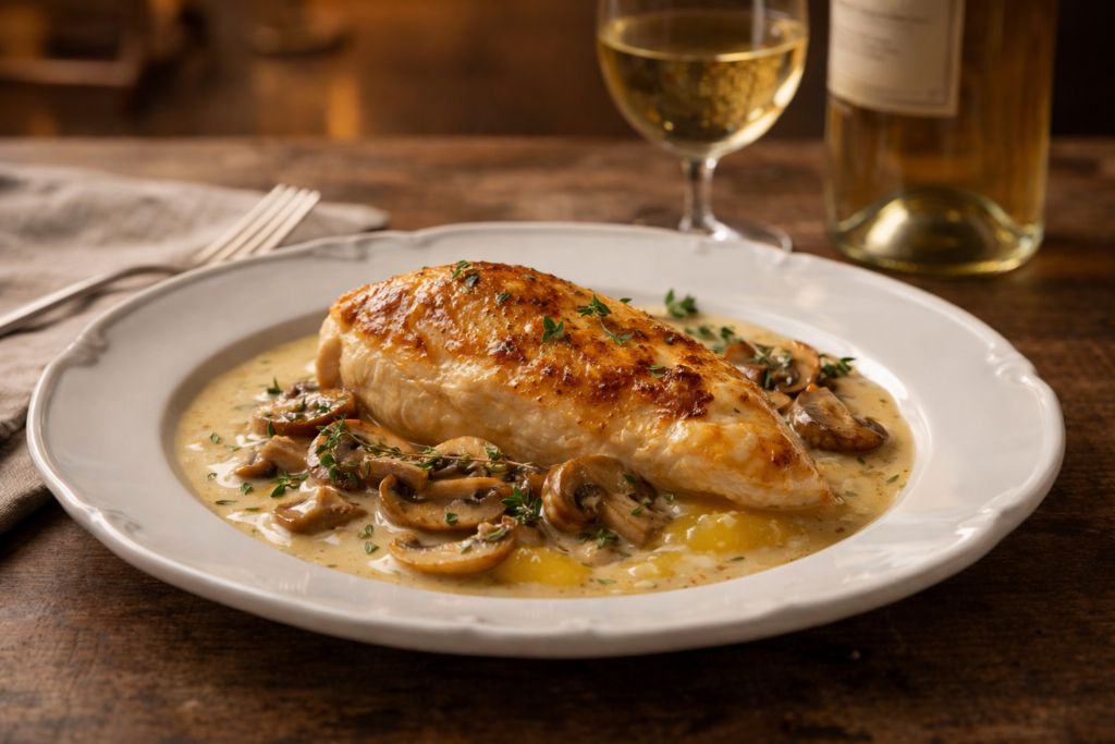 Chicken in White Wine Sauce