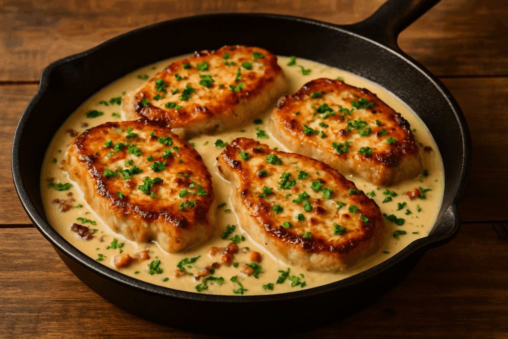 Creamy Bacon Pork Chops