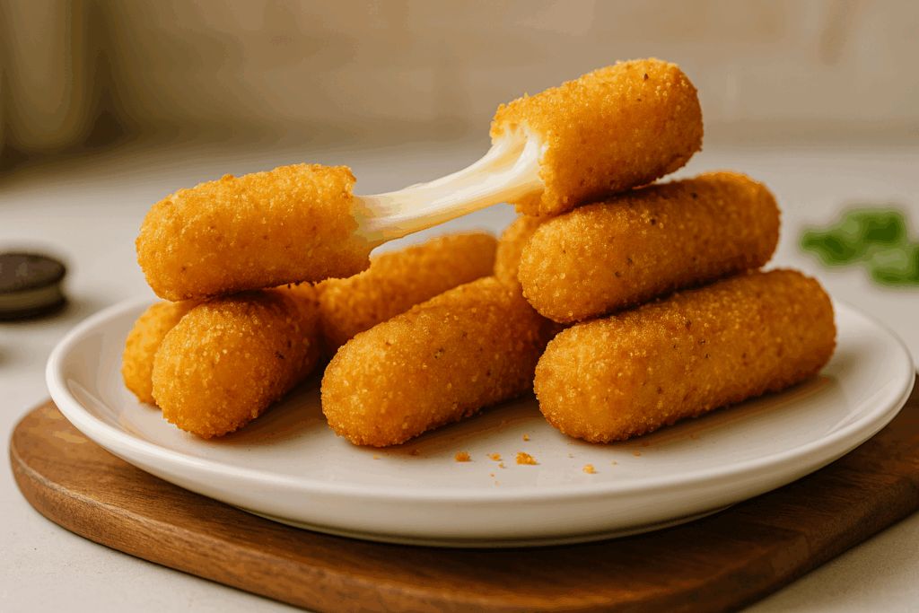 Crispy Mozzarella Sticks with String Cheese
