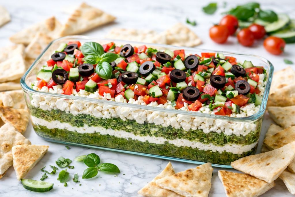 Pesto and Feta Layer Dip