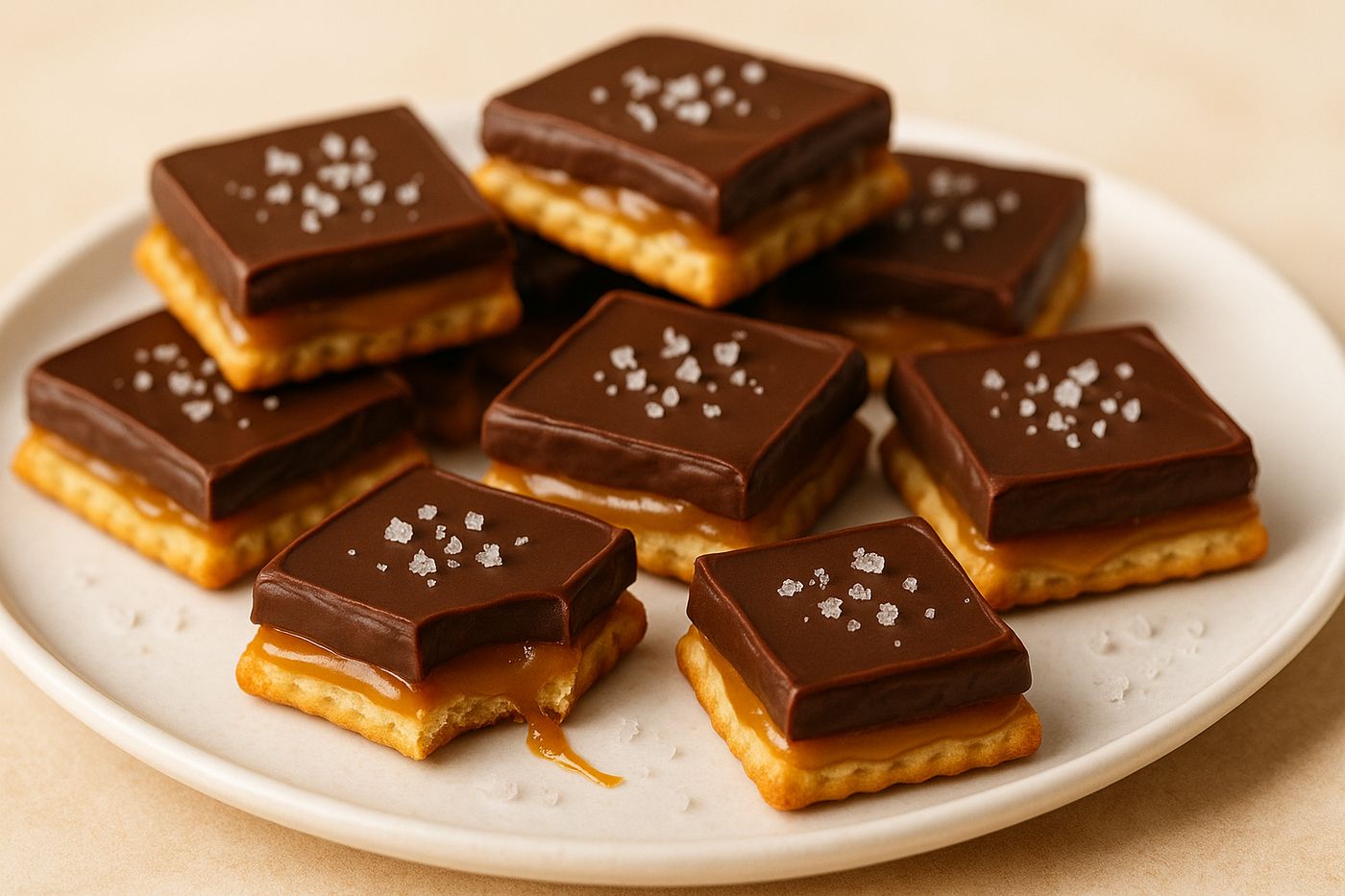 Salted Caramel Cracker Bites