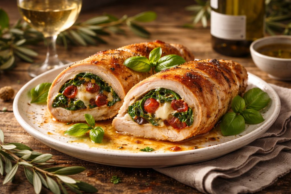 Stuffed Chicken Breast with Spinach and Sun-Dried Tomatoes