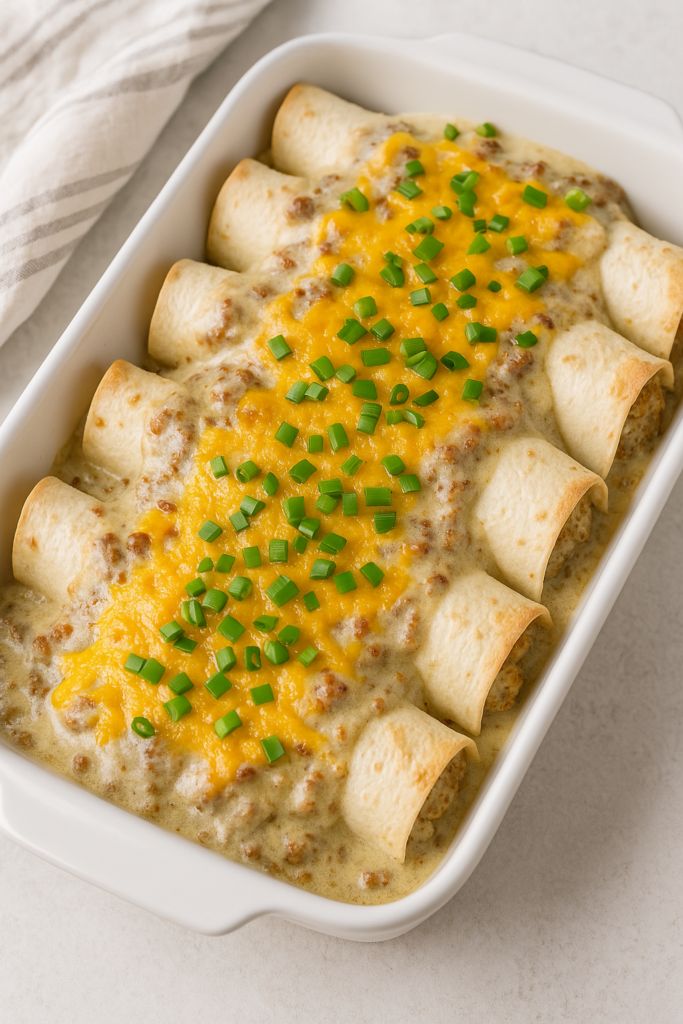 Southern Breakfast Enchiladas with Sausage Gravy
