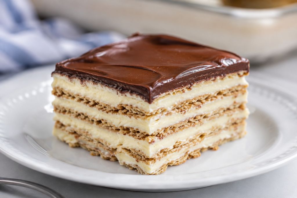 No Bake Icebox Eclair Cake