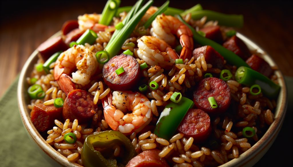 Cajun Dirty Rice with Shrimp and Sausage